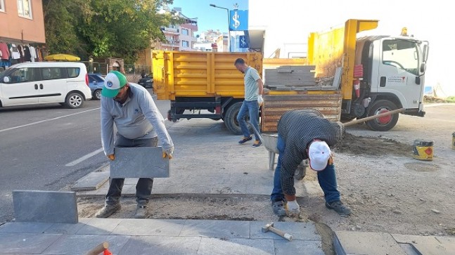 Göksun’un En İşlek Arterinde Yaya Yolları Yenilendi