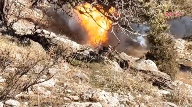 Çağlayancerit’te PKK’nın bomba deposu imha edildi