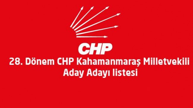 CHP Kahamanmaraş Milletvekili Aday Adayı listesi
