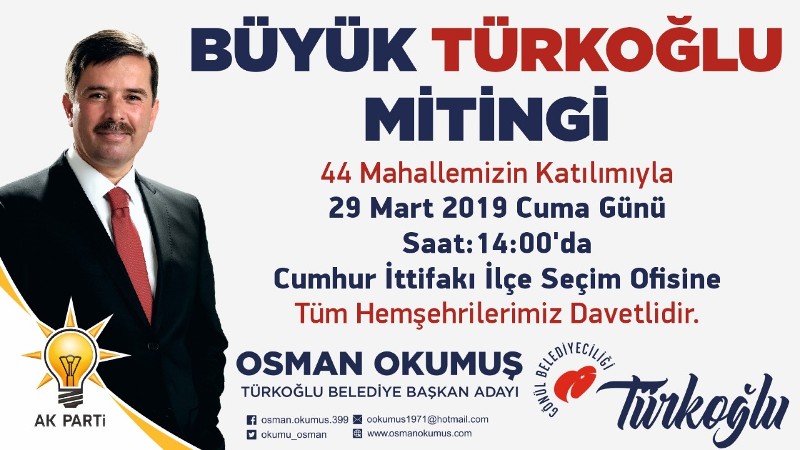 BÜYÜK TÜRKOĞLU MİTİNGİNE DAVET