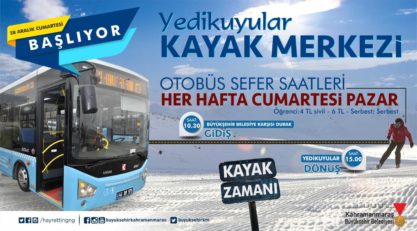 Yedikuyular’a Otobüs Seferi Başlıyor