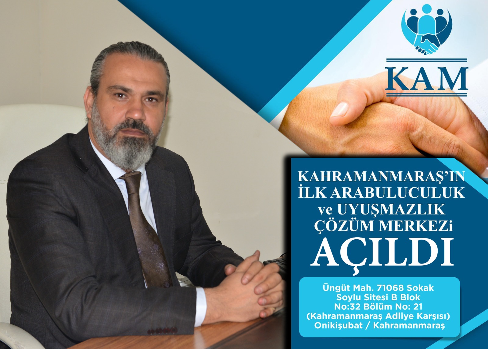 KAHRAMANMARAŞ’TA İLK VE TEK ARABULUCULUK VE TAHKİM MERKEZİ AÇILDI