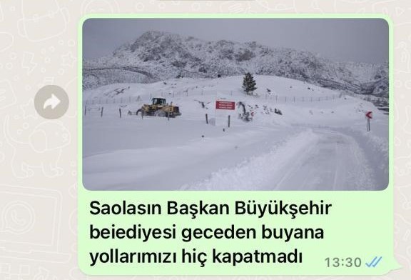 Büyükşehir yollarımızı hiç kapatmadı…