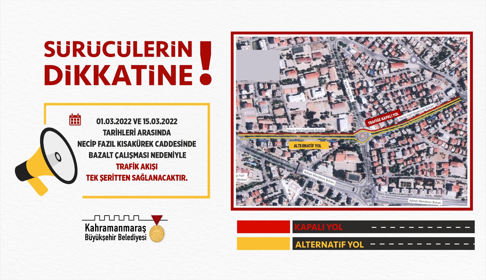 Sarayaltı Yolu Trafiğe Kapandı