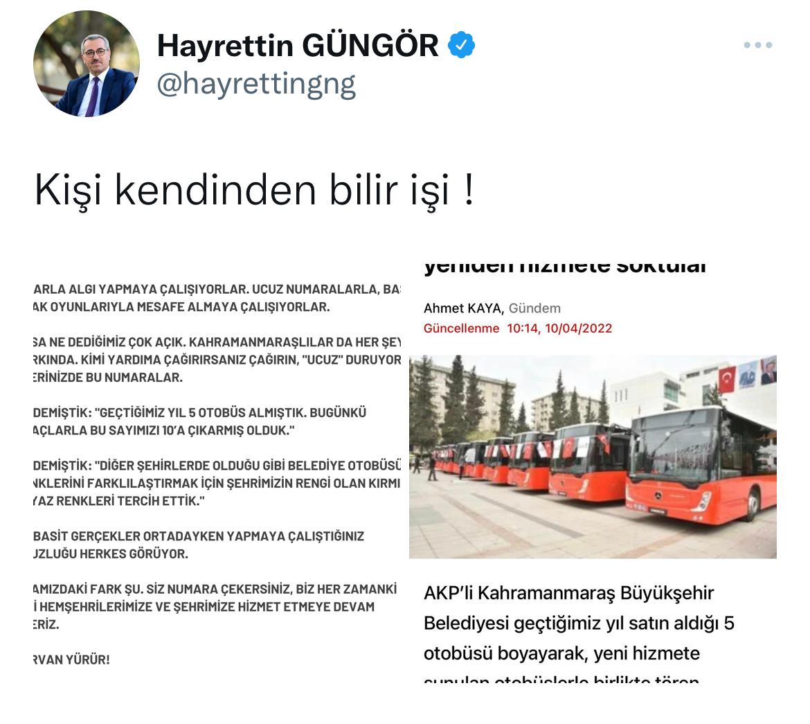 Başkan Güngör Algı Habere Son Noktayı Koydu