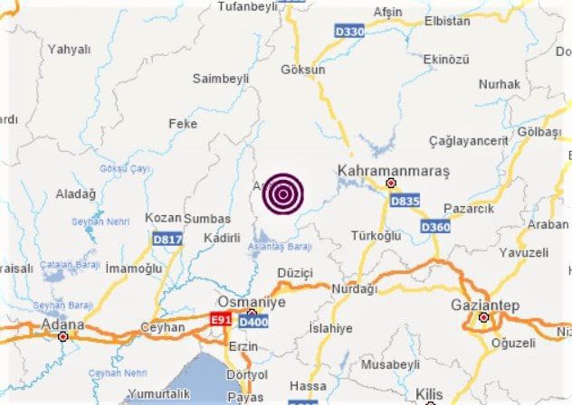 Andırın’da 2.2 Şiddetinde Deprem