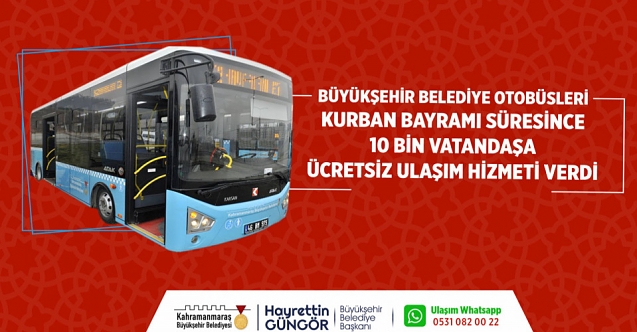 Bayramda 10 Bin Yolcuyu Ücretsiz Taşındı