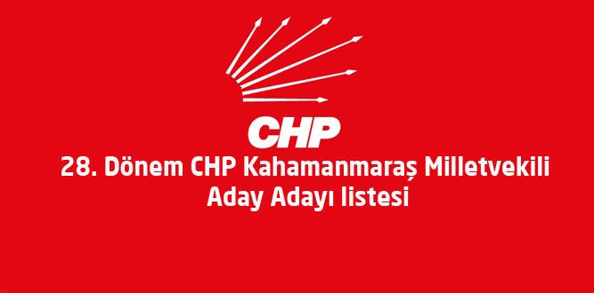 CHP Kahamanmaraş Milletvekili Aday Adayı listesi