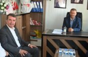 BAŞKAN OKUMUŞ, MHP PAZARCIK İLÇE BAŞKANI MUSTAFA TEPEDİBİ’Yİ ZİYARET ETTİ