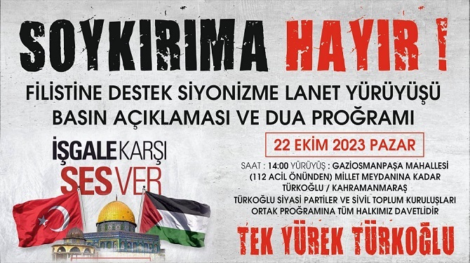 TÜRKOĞLU FİLİSTİN İÇİN TEK YÜREK