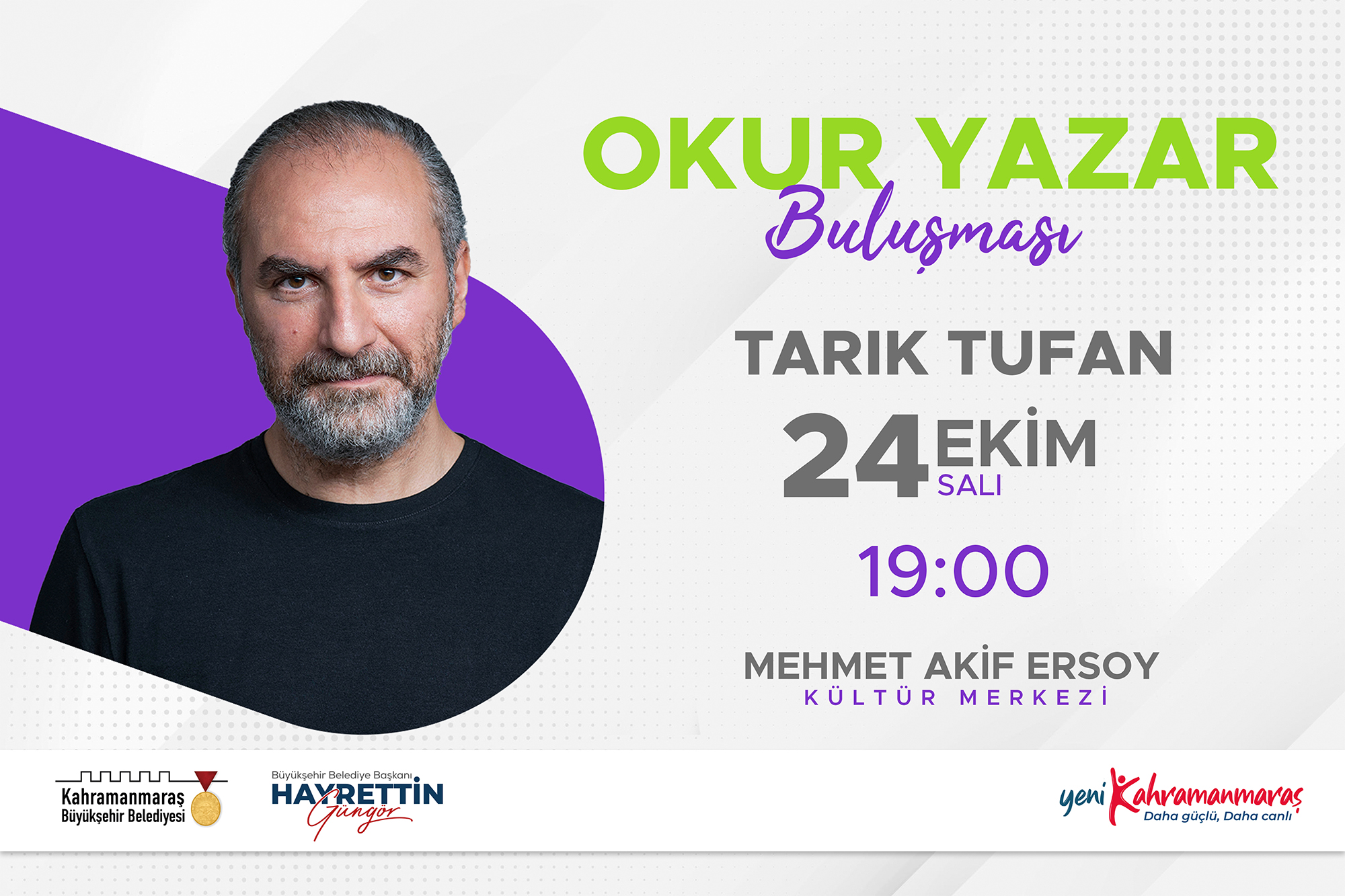 Tarık Tufan, Edebiyatseverlerle buluşmaya geliyor