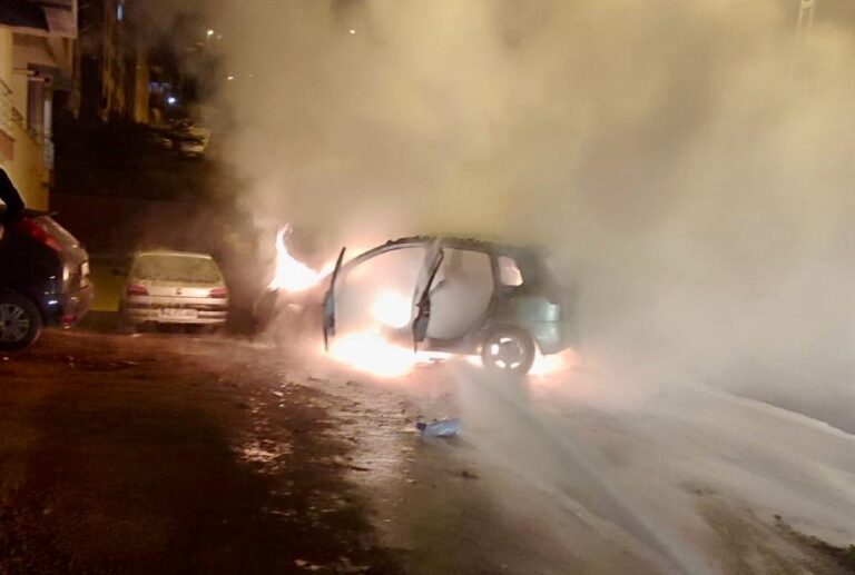 Otomobil yangını paniğe neden oldu