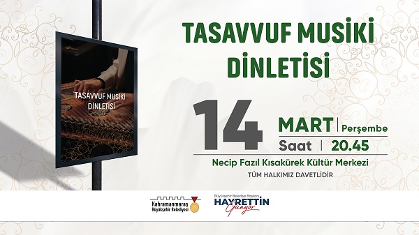 Ramazan Ayı Etkinlikleri Tasavvuf Musiki dinletisiyle başlayacak!