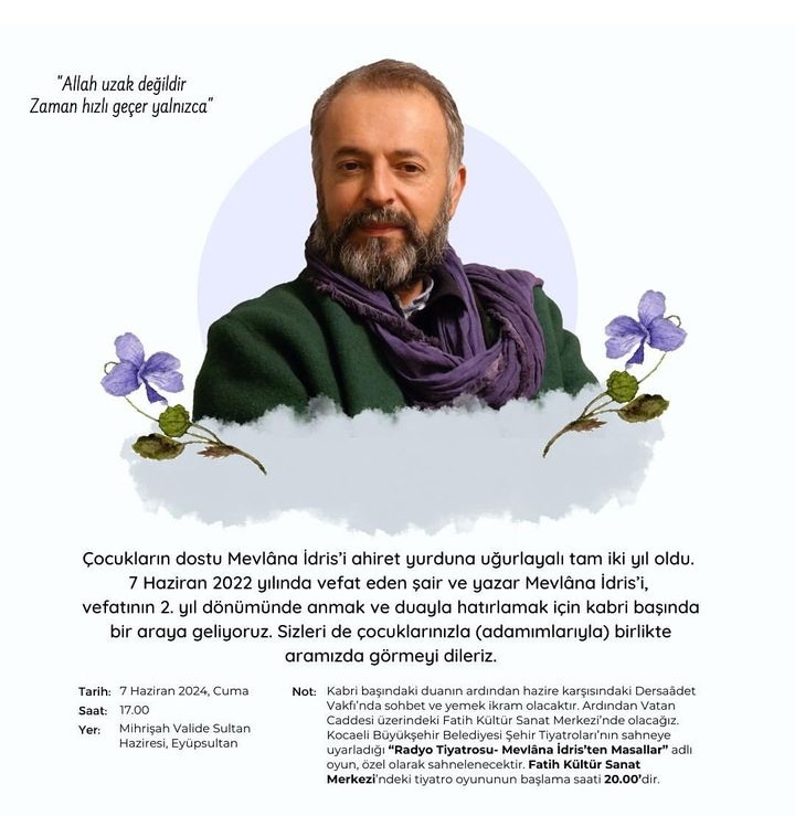 Yazar ve şair Mevlana İdris Zengin ‘e Büyükşehirlerden vefa örneği