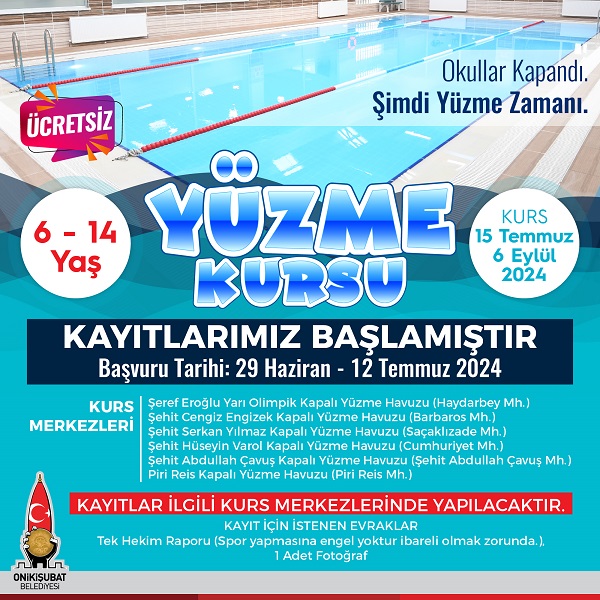 Başkan Toptaş’ın öğrencilere karne hediyesi yüzme kursu oldu