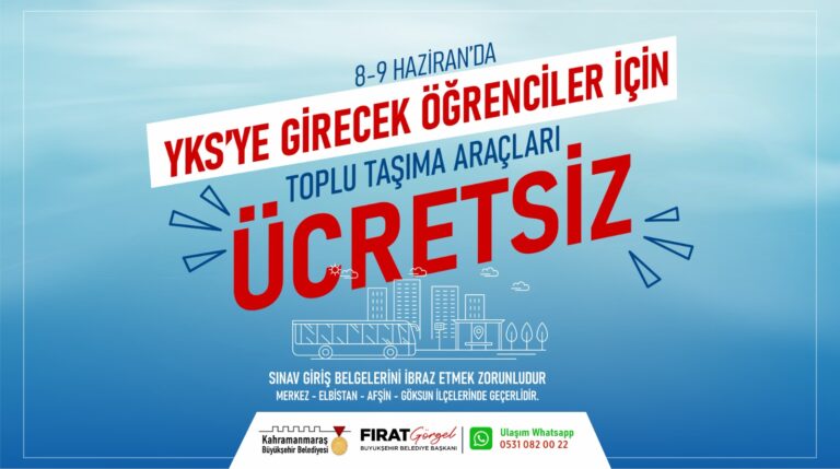 YKS Adaylarına Ücretsiz Ulaşım