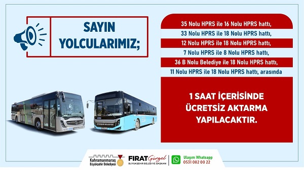 Büyükşehir Halk Otobüs aktarmalarını ücretsiz yapıyor