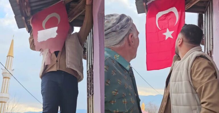 Duyarlı Vatandaş Türk Bayrağını Yeniledi