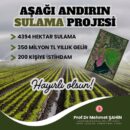Aşağı Andırın Sulama Projesi hayata geçiyor!