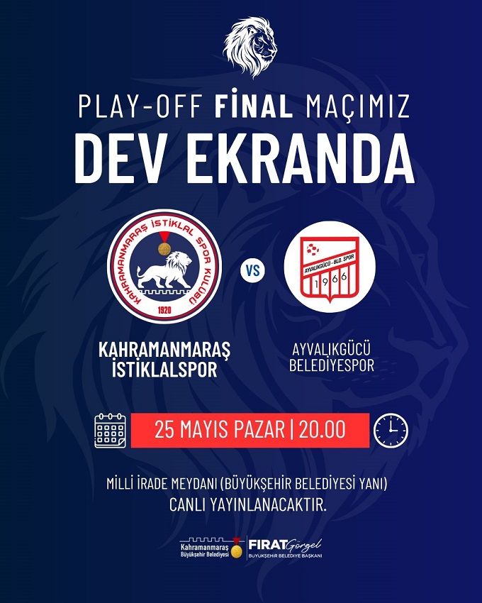 Kahramanmaraş heyecanı dev ekrana taşınıyor
