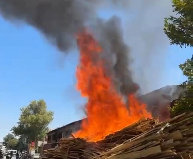 Kahramanmaraş’ta ahşap atölyesinde yangın