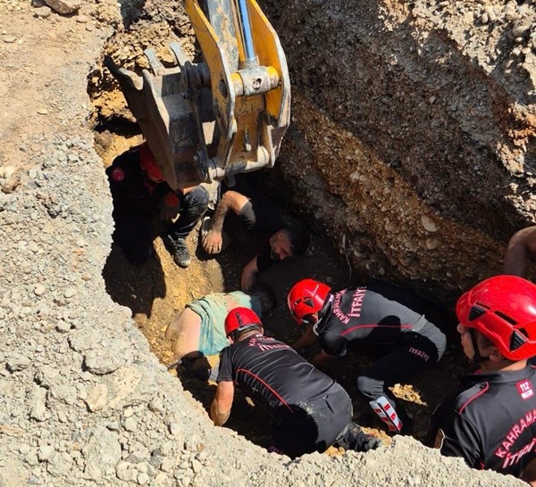 Kahramanmaraş’ta toprak altında kalan işçi yaralandı
