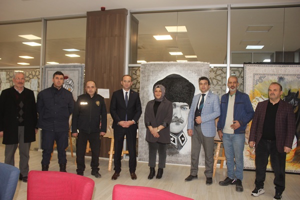 Afşin’de Halı üzerine yapılan Resimlerin sergisi açıldı.