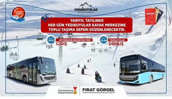 Yedikuyular’da Kayak Keyfi Başlıyor: Büyükşehir’den Yarıyıl Tatiline Özel Otobüs Seferi!