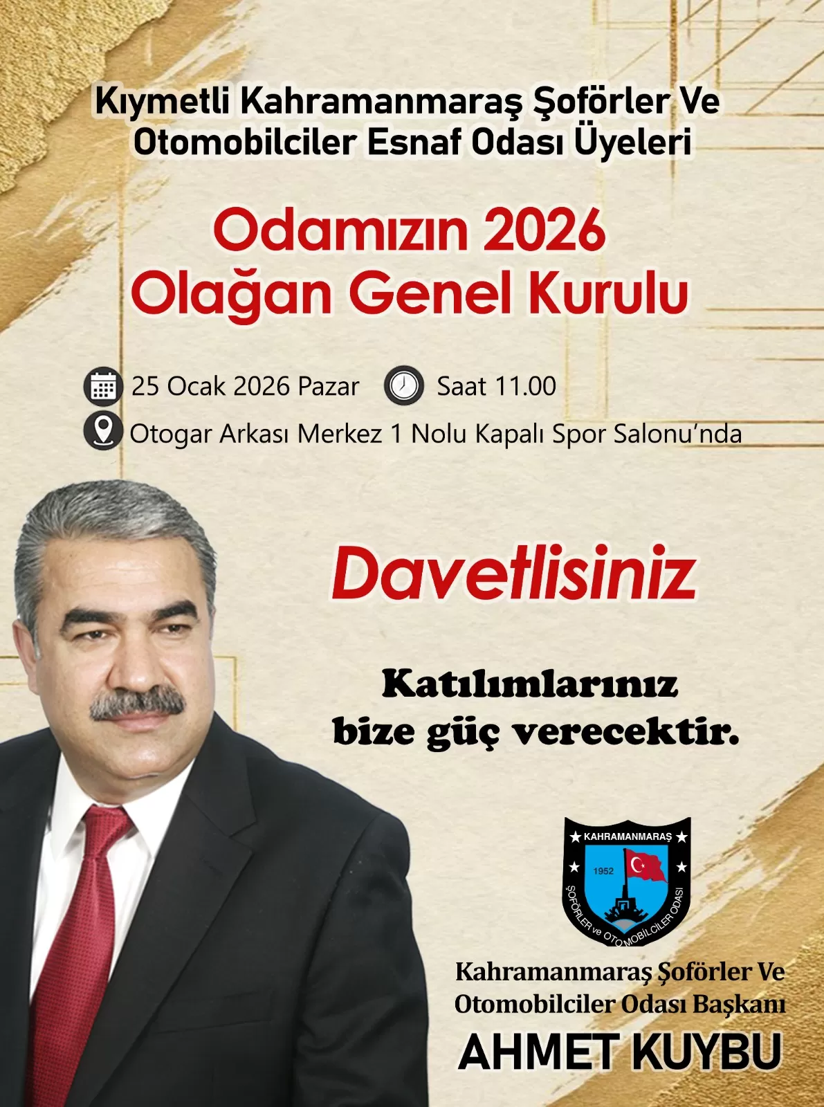 BAŞKAN KUYBU’DAN GENEL KURULA DAVET