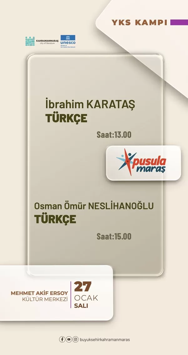 Kahramanmaraşlı Gençlere YKS Müjdesi: Ücretsiz Türkçe Kampı Başlıyor!