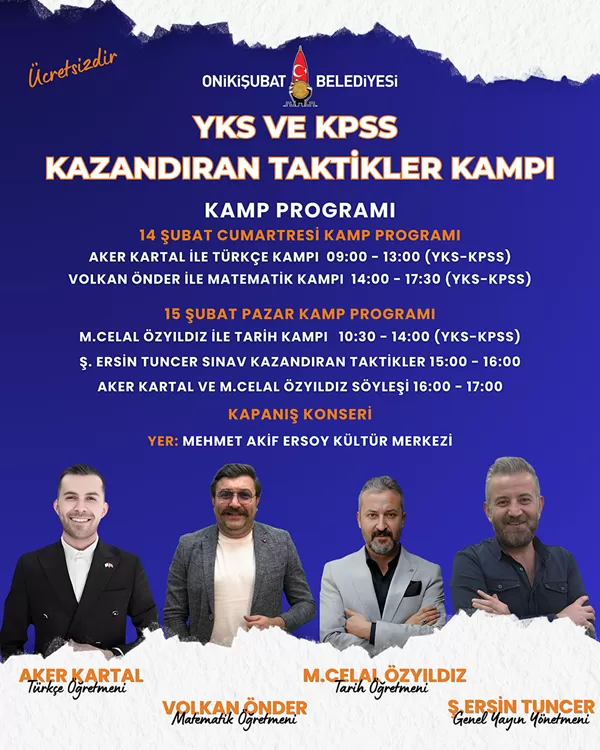 Onikişubat Belediyesi’nden Dev Eğitim Hamlesi: “Kazandıran Taktikler Kampı” Başlıyor