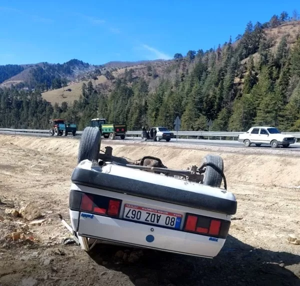 Andırın–Göksun Yolunda Kaza: Otomobil Takla Attı, 1 Yaralı