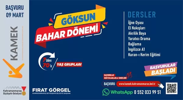 Göksun’da KAMEK Kurslarına Kayıtlar Başladı!