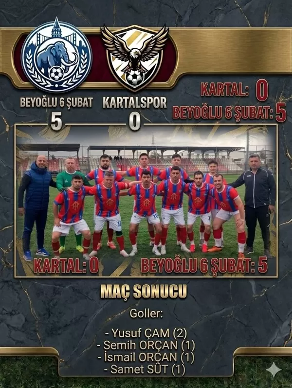 2. Amatör’de Beyoğlu Fırtınası: Kartalspor’u 5 Golle Geçtiler!