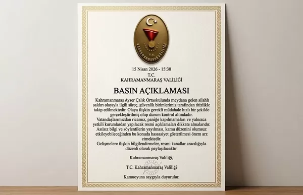 Kahramanmaraş Valiliği’nden Ayser Çalık Ortaokulu Açıklaması: “Durum Kontrol Altında”