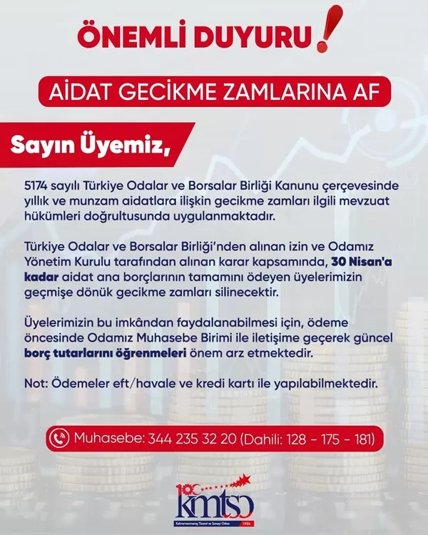 KMTSO’dan Üyelerine Büyük Kolaylık