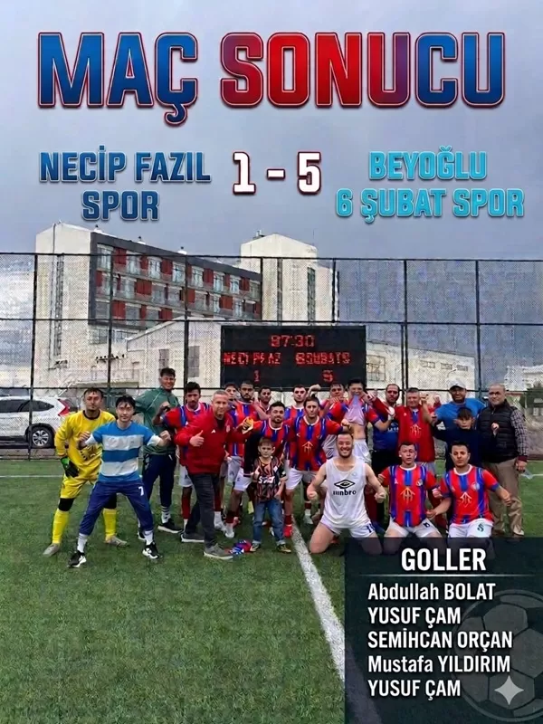 Beyoğlu’ndan Muhteşem Tarifesi! Necip Fazılspor’u Deplasmanda 5-1’le Geçip Şampiyonluk Ateşini Yaktılar