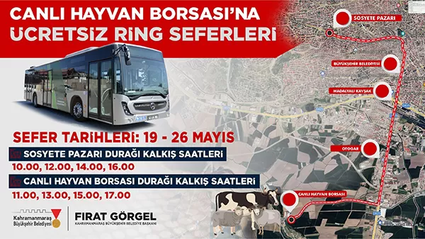 Kurban Hazırlıklarında Lojistik Kolaylık: Büyükşehir’den Canlı Hayvan Borsası’na Ücretsiz Ring Seferleri