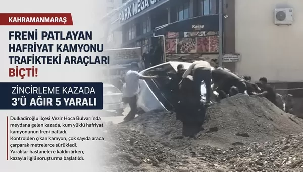 Dulkadiroğlu’nda Dehşet Anları: Freni Boşalan Hafriyat Kamyonu Zincirleme Kazaya Yol Açtı! 3’ü Ağır 5 Yaralı