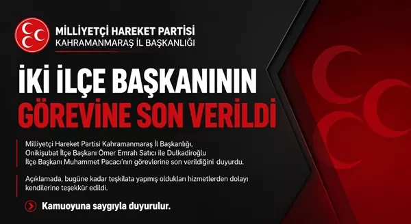 MHP Kahramanmaraş Teşkilatında Kritik Atamalar: Merkez İlçelerde Bayrak Değişimi!