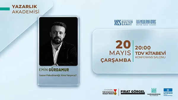 UNESCO Edebiyat Şehrinde Akademik Söyleşi: Emin Gürdamur ‘Yazının Psikodinamiğini’ Ele Alacak