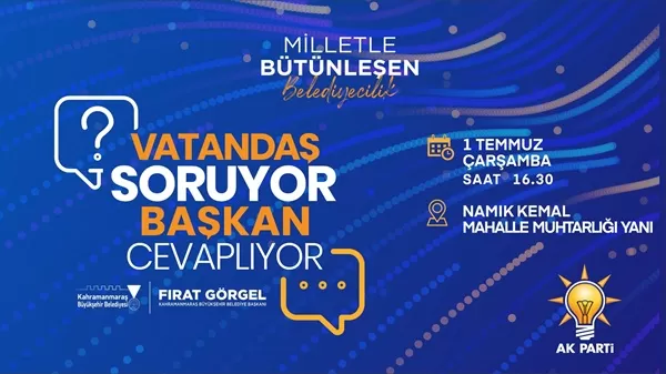 Başkan Görgel Namık Kemal Mahallesi’nde Vatandaşlarla Buluşacak