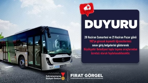 Büyükşehir’den YKS Jesti: Sınav Günü Otobüsler Bedava, Velilere İkram Var!