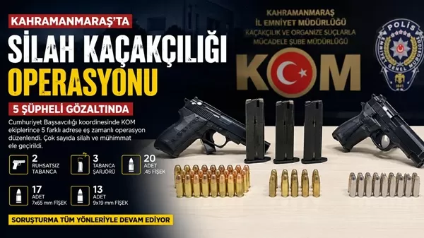 Silah Kaçakçılarına Dev Darbe: 5 Gözaltı!