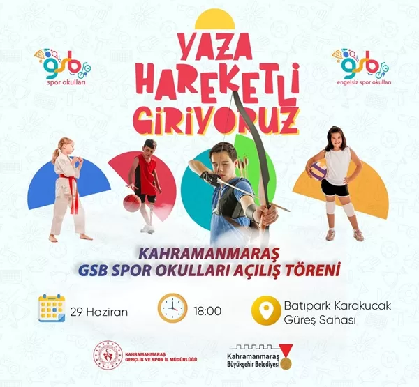 Kahramanmaraş’ta GSB Yaz Spor Okulları Açılıyor