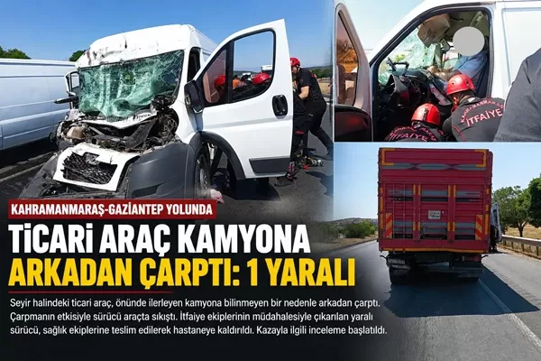 Kamyona Arkadan Çarpan Araçta Sıkışan Sürücüyü İtfaiye Kurtardı!