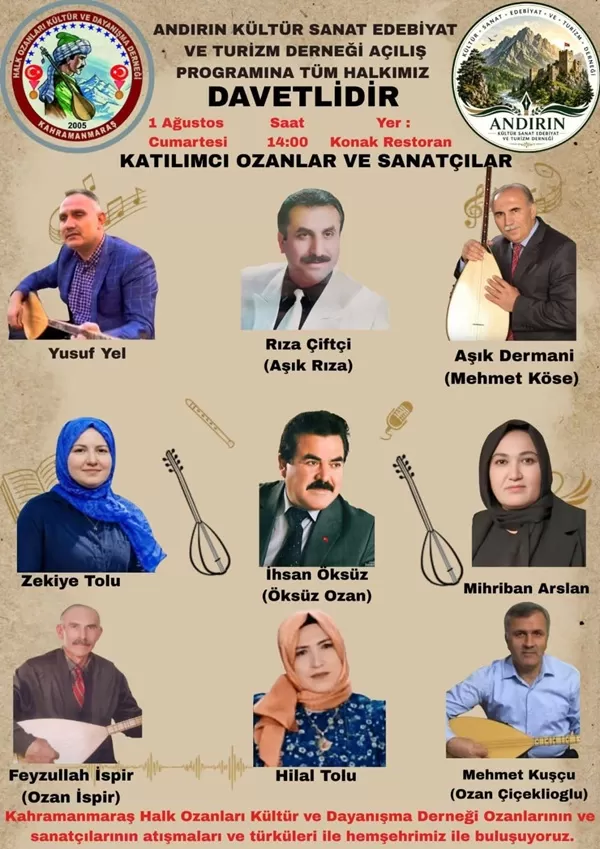 Andırın Kültür Sanat Edebiyat ve Turizm Derneği Kapılarını Açıyor
