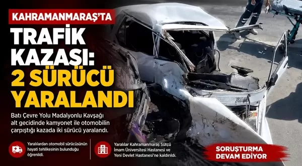 Batı Çevre Yolu’nda İki Aracın Çarpıştığı Kazada 2 Kişi Yaralandı