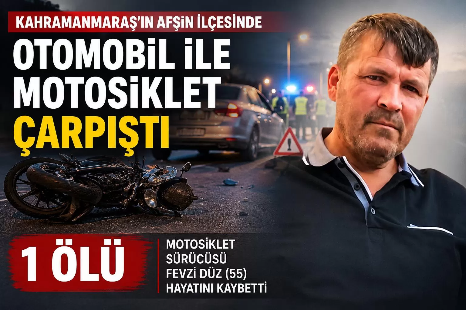 Kahramanmaraş’ta otomobil ile motosiklet çarpıştı