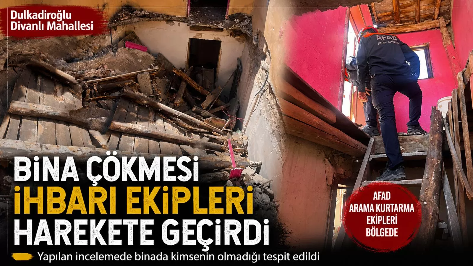 Kahramanmaraş’ta bina çöktü